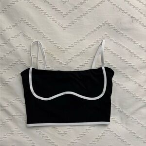 Black and White Crop Top